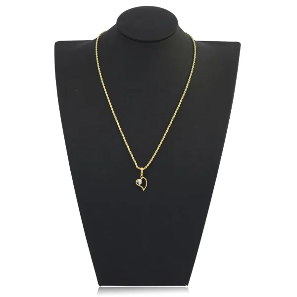 Colar Cordão Baiano com Pingente Coração Folheado a Ouro 18k - Image 2