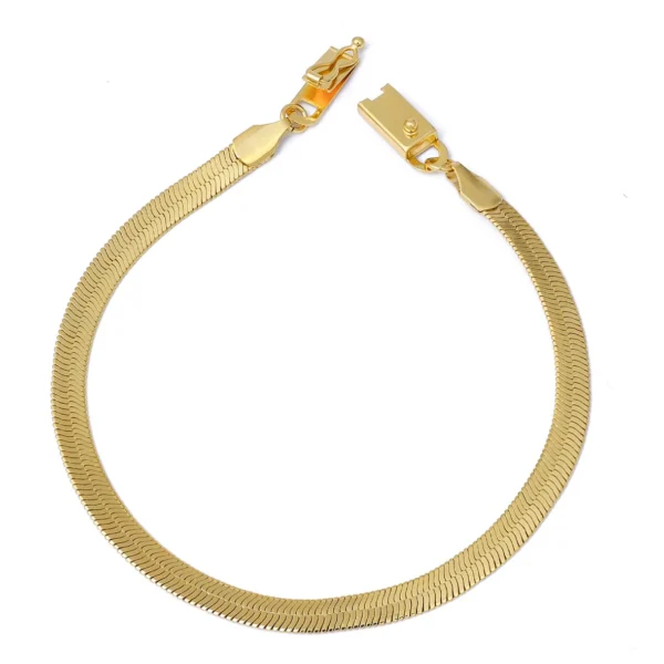 Pulseira Malha Serpente Alto Brilho Folheado a Ouro 18k