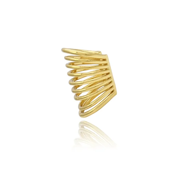 Brinco Piercing Fake 9 Fios Lisos Folheado Ouro - Image 2